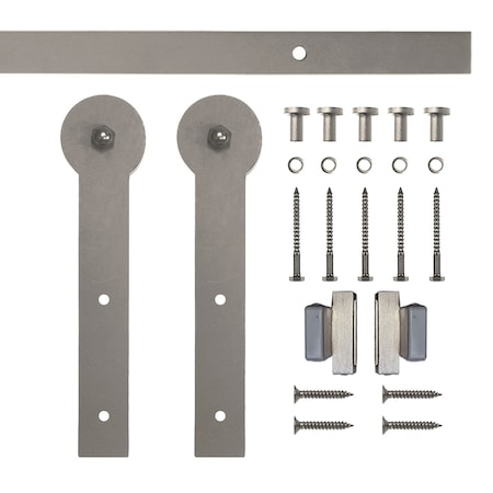 Quiet Glide Soft Close 72" Satin Nickel Round St Mini Single Barn Door Hardware NT.1310.09.SN-72-SC